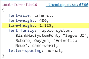 angular material line-height