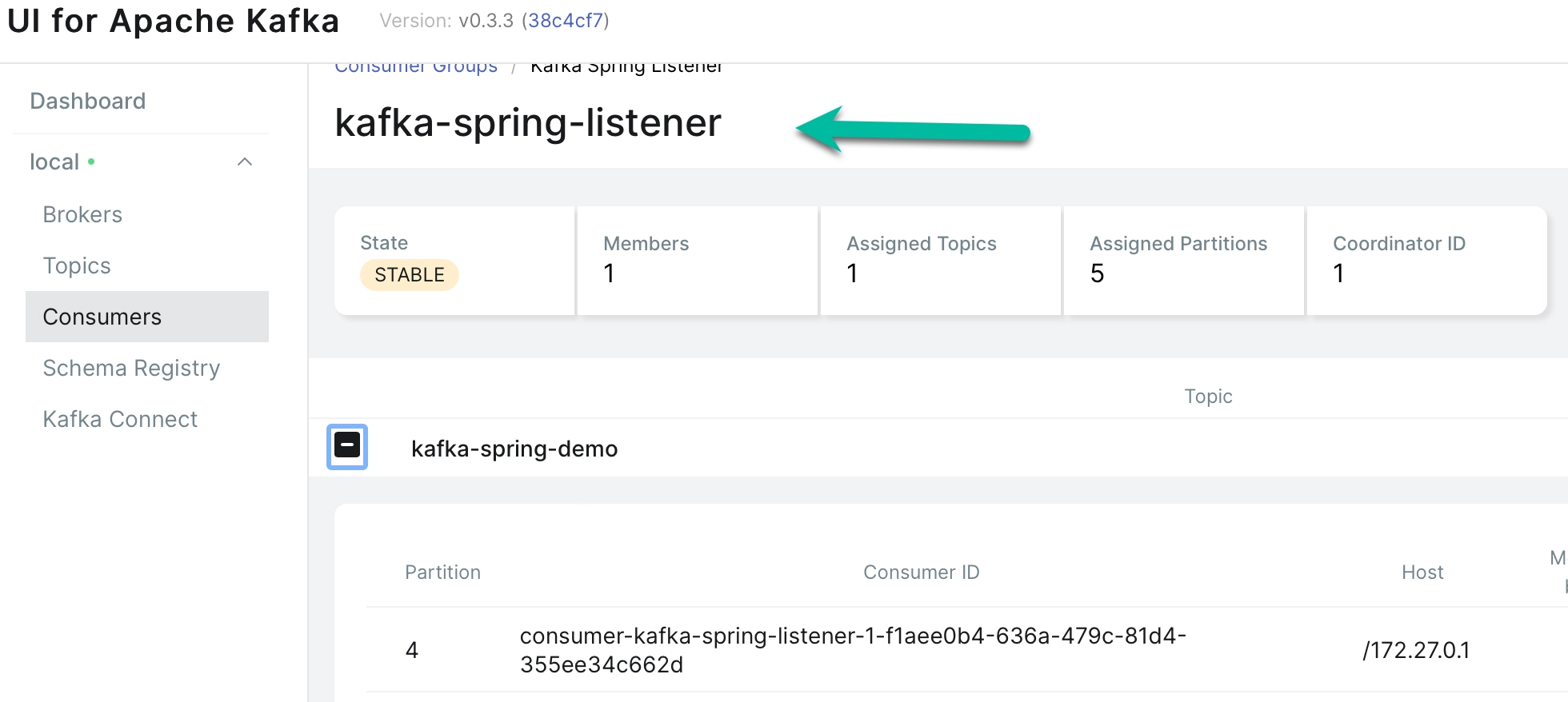 Kafka Spring listener