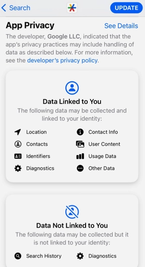 goog authenticator privacy